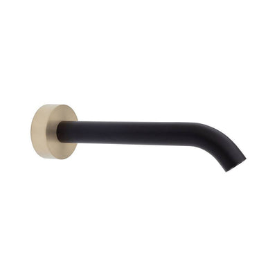 Fienza Kaya Wall Basin Bath 180mm Outlet Matte Black & Urban Brass - Sydney Home Centre