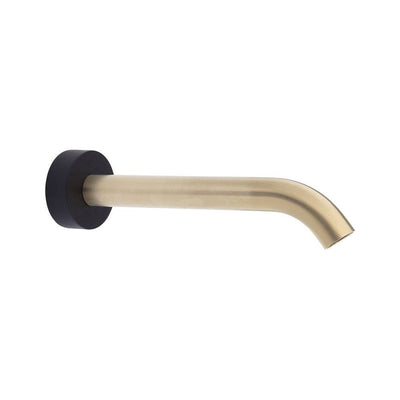 Fienza Kaya Wall Basin Bath 180mm Outlet Urban Brass & Matte Black - Sydney Home Centre