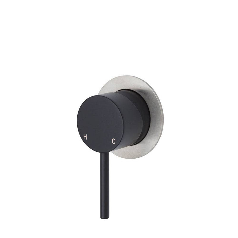 Fienza Kaya Wall Mixer Matte Black & Brushed Nickel - Sydney Home Centre