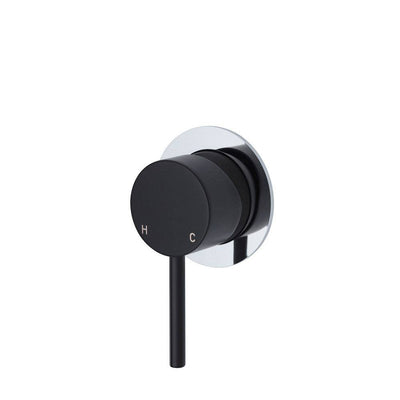 Fienza Kaya Wall Mixer Matte Black & Chrome - Sydney Home Centre