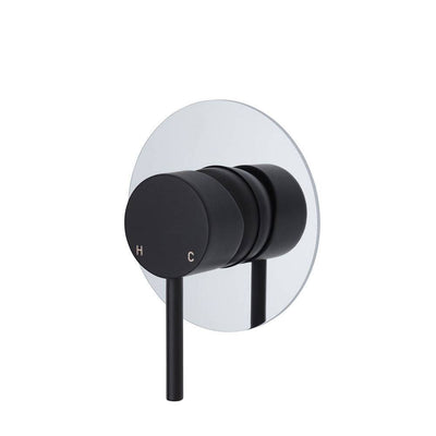 Fienza Kaya Wall Mixer Matte Black & Chrome - Sydney Home Centre