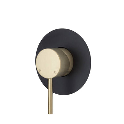 Fienza Kaya Wall Mixer Urban Brass & Matte Black - Sydney Home Centre