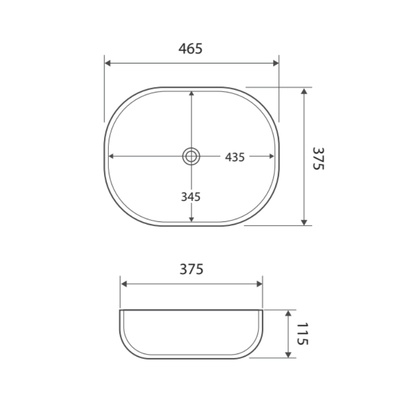 Fienza Koko 465mm Above Counter Basin White - Sydney Home Centre