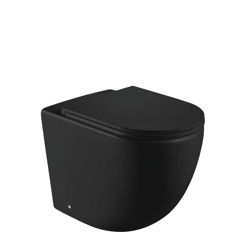 Fienza Koko Wall-Faced Toilet Suite P Trap Matte Black - Pan + Seat + GEBERIT Sigma In-Wall Cistern - Sydney Home Centre