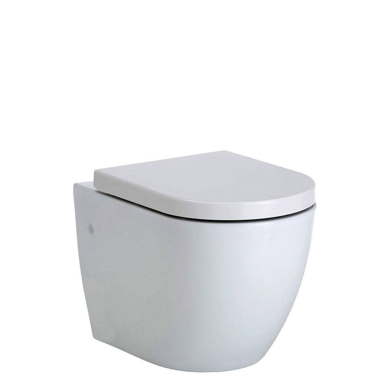 Fienza Koko Wall-Hung Toilet Suite P Trap Gloss White - Pan + Seat + GEBERIT Sigma In-Wall Cistern - Sydney Home Centre