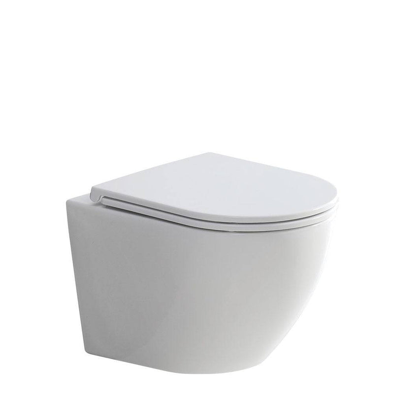 Fienza Koko Wall-Hung Toilet Suite P Trap Matte White - Pan + Seat ONLY (Cistern Not Included) - Sydney Home Centre