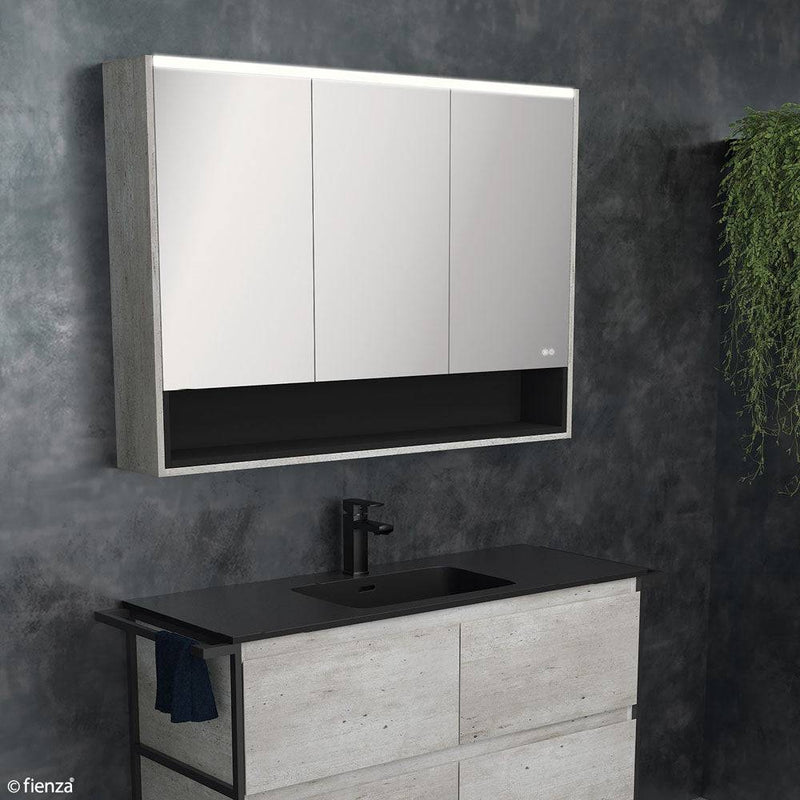 Fienza Led Mirror Cabinet 1200 With Display Shelf Industrial - Sydney Home Centre