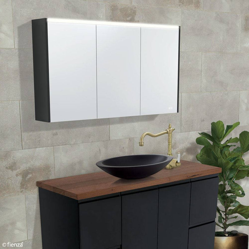 Fienza Led Mirror Cabinet 1200 With Satin Black Side Panels - Sydney Home Centre