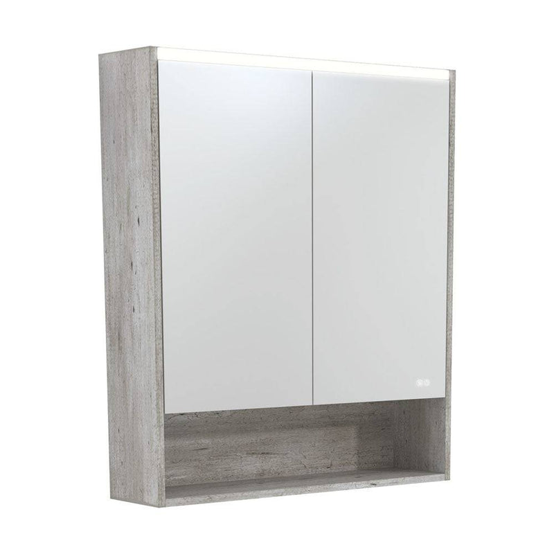 Fienza Led Mirror Cabinet 750 With Display Shelf Industrial - Sydney Home Centre