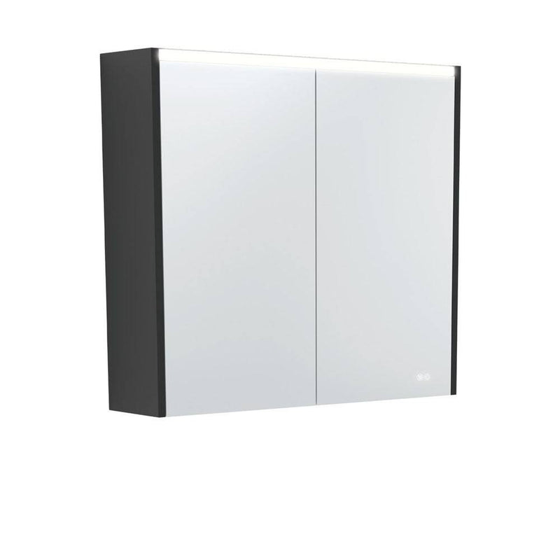 Fienza Led Mirror Cabinet 750 With Satin Black Side Panels - Sydney Home Centre