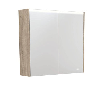 Fienza Led Mirror Cabinet 750 With Scandi Oak Side Panels - Sydney Home Centre