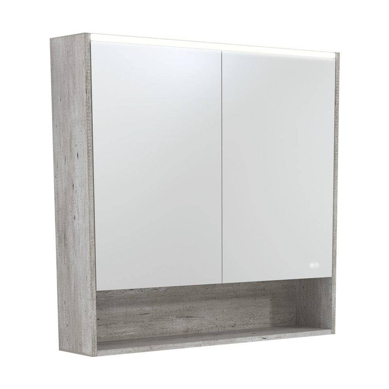 Fienza Led Mirror Cabinet 900 With Display Shelf Industrial - Sydney Home Centre