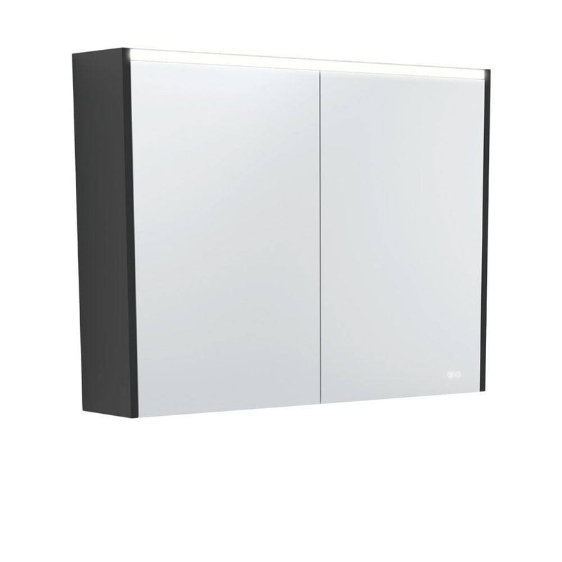 Fienza Led Mirror Cabinet 900 With Satin Black Side Panels - Sydney Home Centre