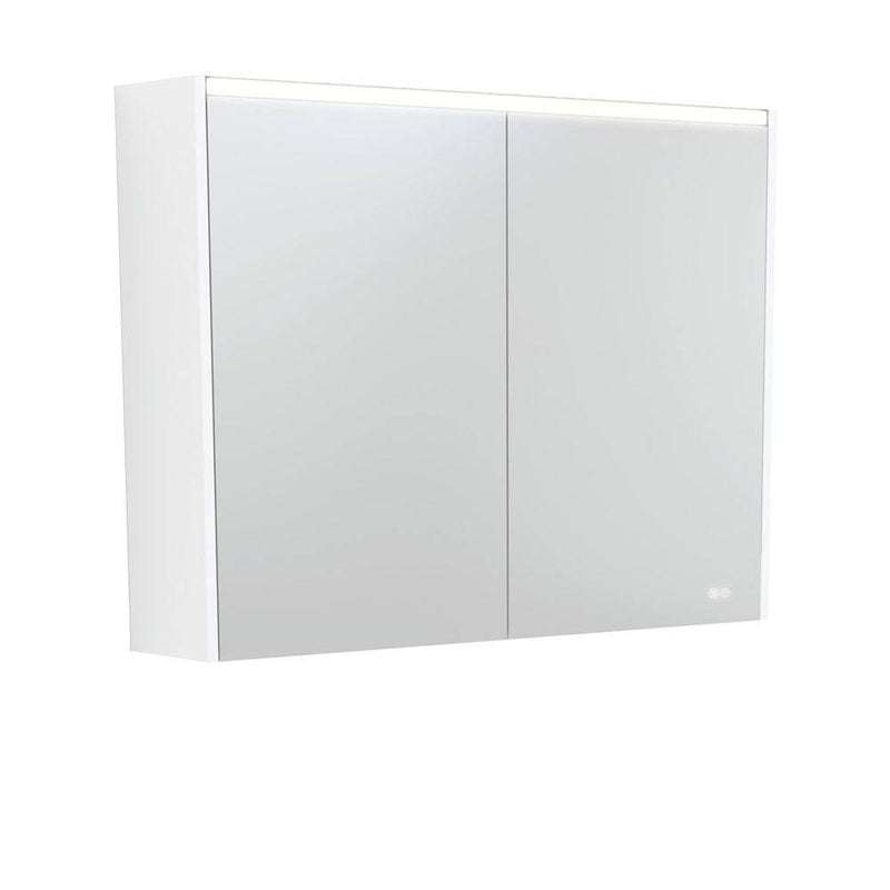 Fienza Led Mirror Cabinet 900 With Satin White Side Panels - Sydney Home Centre