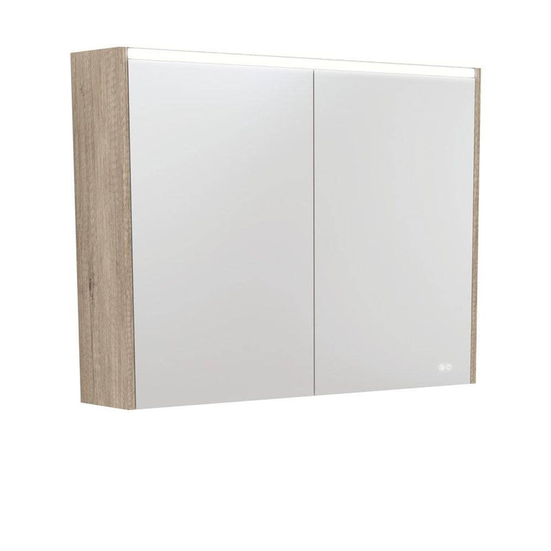 Fienza Led Mirror Cabinet 900 With Scandi Oak Side Panels - Sydney Home Centre