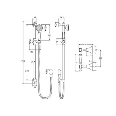 Fienza Lillian Lever Rail Shower Set Chrome - Sydney Home Centre