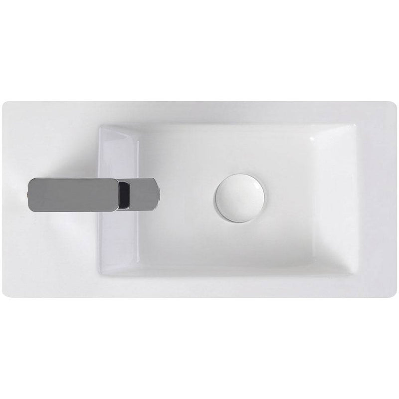 Fienza Linea Left-Hand Wall Hung Basin White - Sydney Home Centre