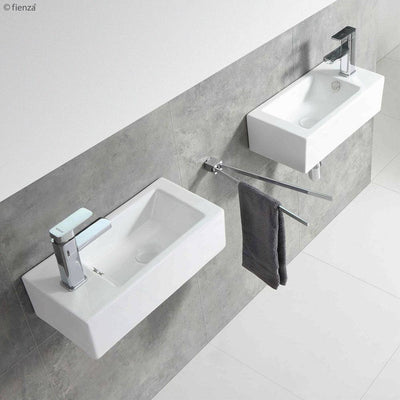 Fienza Linea Left-Hand Wall Hung Basin White - Sydney Home Centre