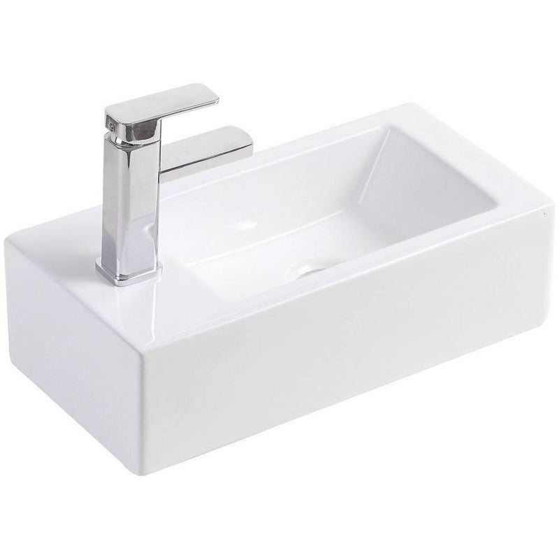 Fienza Linea Left-Hand Wall Hung Basin White - Sydney Home Centre