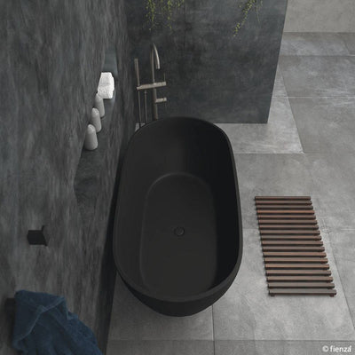 Fienza Luciana 1500mm Stone Bath Matte Black - Sydney Home Centre