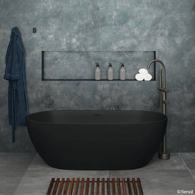 Fienza Luciana 1500mm Stone Bath Matte Black - Sydney Home Centre