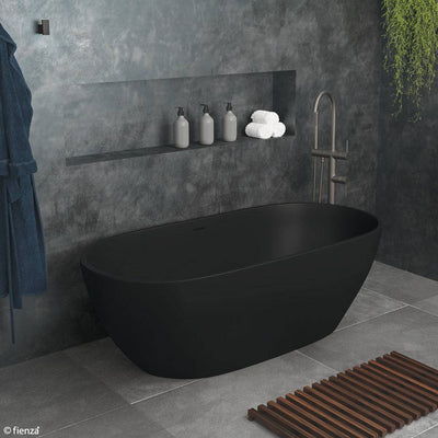 Fienza Luciana 1500mm Stone Bath Matte Black - Sydney Home Centre