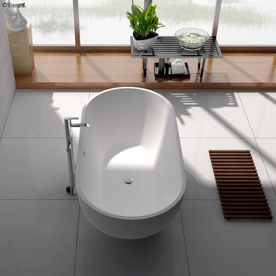 Fienza Nero 1550mm Stone Bath Matte White - Sydney Home Centre