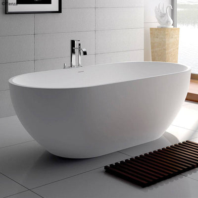 Fienza Nero 1550mm Stone Bath Matte White - Sydney Home Centre