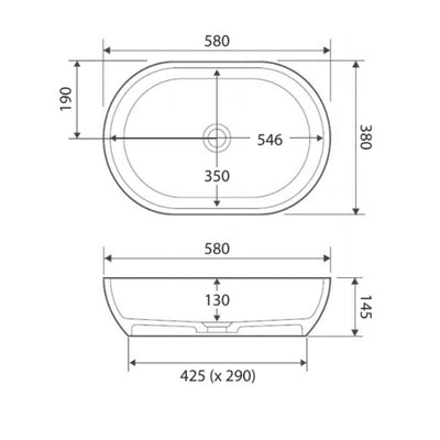 Fienza Nero Solid Surface Basin White - Sydney Home Centre