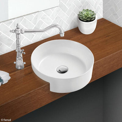 Fienza Reba Semi - Recessed Basin No Tap Hole White - Sydney Home Centre