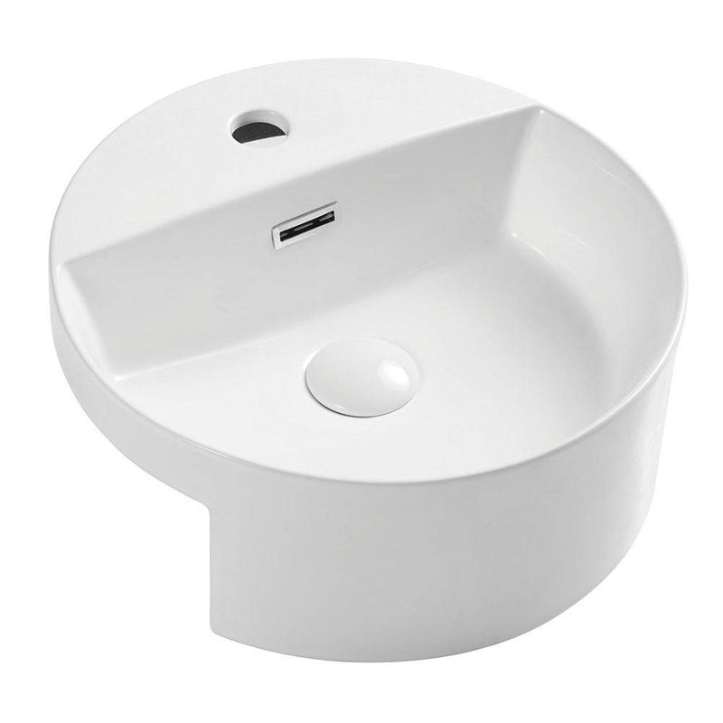 Fienza Reba Semi - Recessed Basin With Tap Hole White - Sydney Home Centre