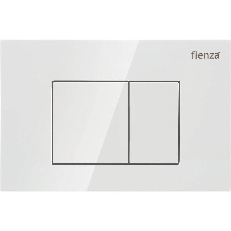 Fienza R&T Square Button Flush Plate Gloss White - Sydney Home Centre