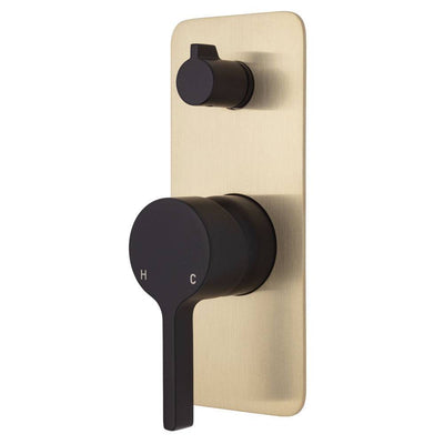 Fienza Sansa Diverter Mixer Matte Black & Urban Brass - Sydney Home Centre