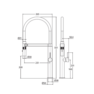 Fienza Sansa Pull Down Sink Mixer Brushed Nickel - Sydney Home Centre