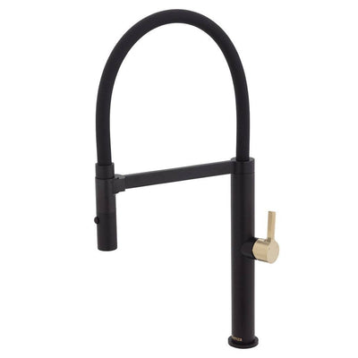 Fienza Sansa Pull Down Sink Mixer Matte Black & Urban Brass - Sydney Home Centre