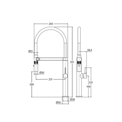 Fienza Sansa Pull Down Sink Mixer Matte Black - Sydney Home Centre