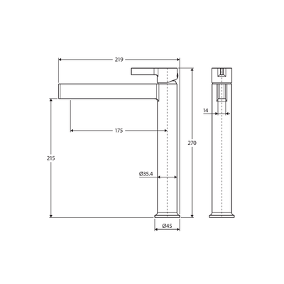 Fienza Sansa Tall Basin Mixer Gun Metal - Sydney Home Centre