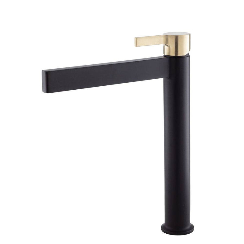 Fienza Sansa Tall Basin Mixer Matte Black & Urban Brass - Sydney Home Centre