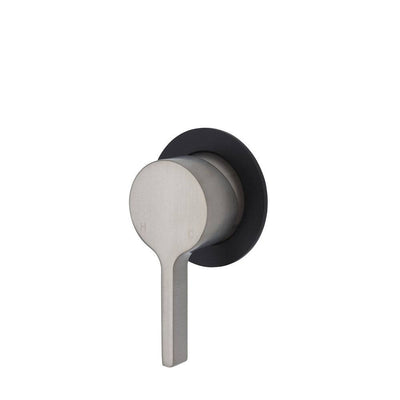 Fienza Sansa Wall Mixer Brushed Nickel & Matte Black - Sydney Home Centre