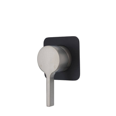 Fienza Sansa Wall Mixer Brushed Nickel & Matte Black - Sydney Home Centre