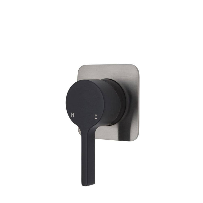 Fienza Sansa Wall Mixer Matte Black & Brushed Nickel - Sydney Home Centre