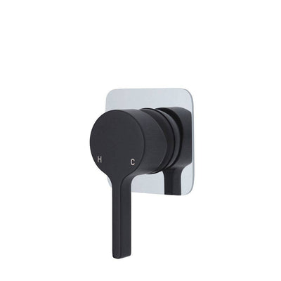 Fienza Sansa Wall Mixer Matte Black & Chrome - Sydney Home Centre