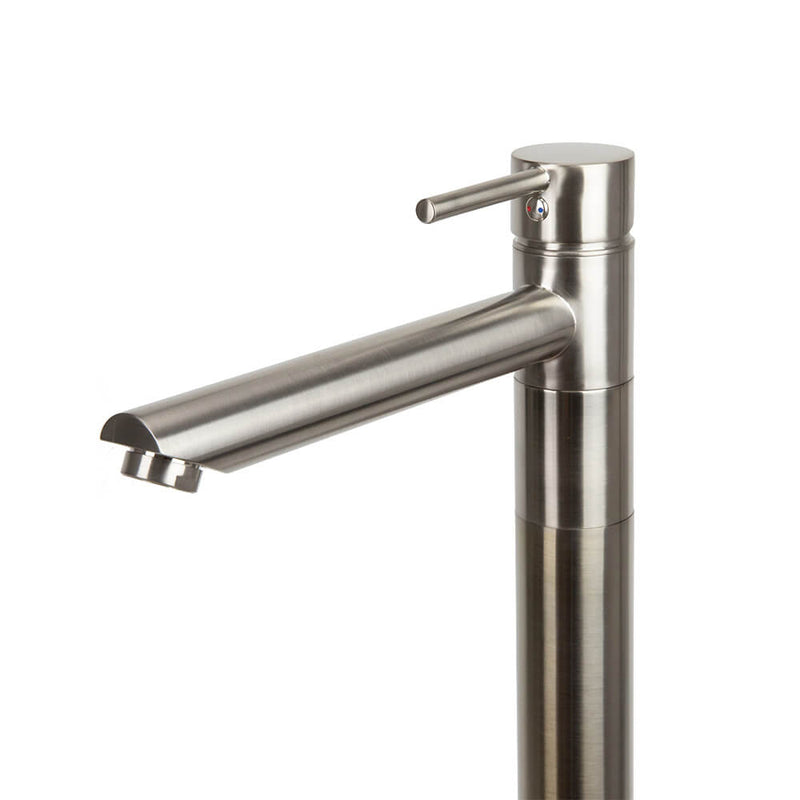 Vale Molla Floor Standing Bath Mixer With Swivel Spout Brushed Nickel - Sydney Home Centre