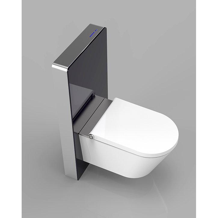 Gallaria Alta Column+ Wall Hung Toilet Suite With Intelligent Bidet Seat White & Black - Sydney Home Centre