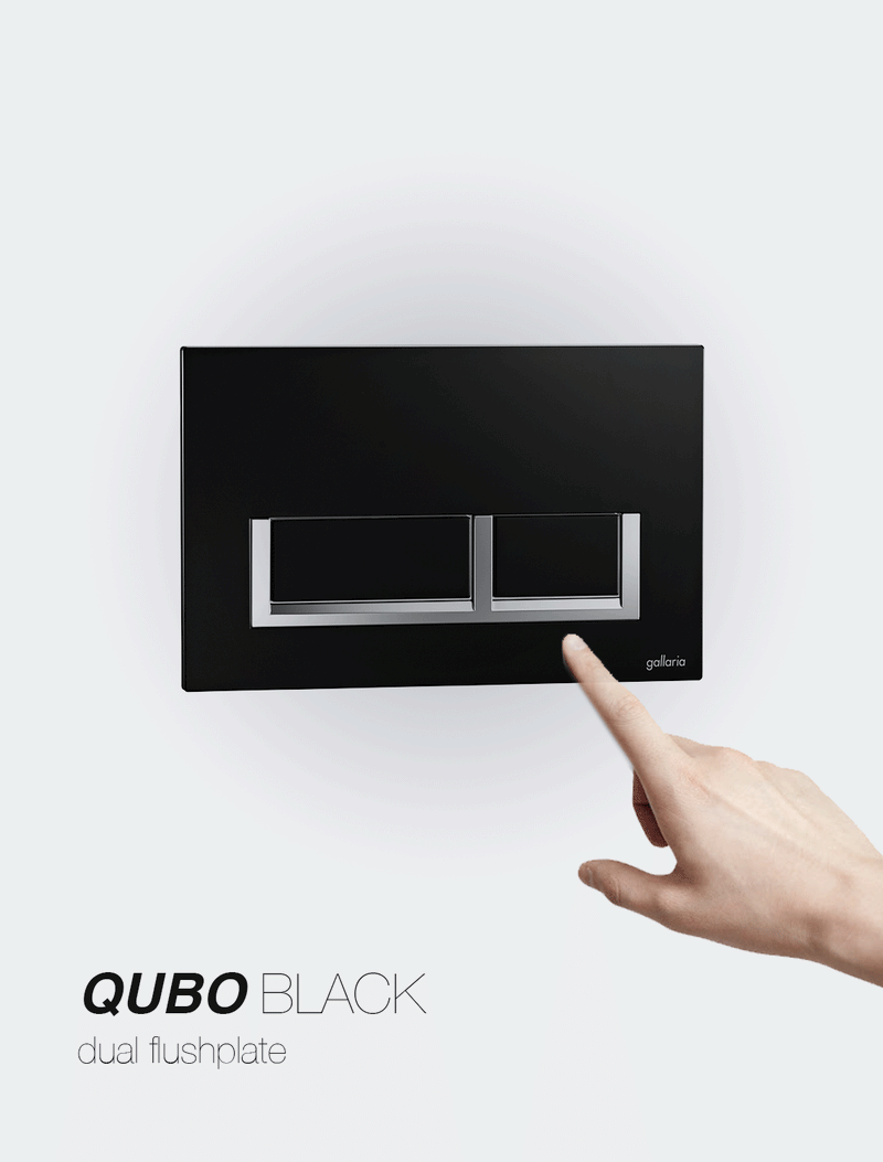 Gallaria Qubo Mechanical Push Button Flush Plate Black - Sydney Home Centre