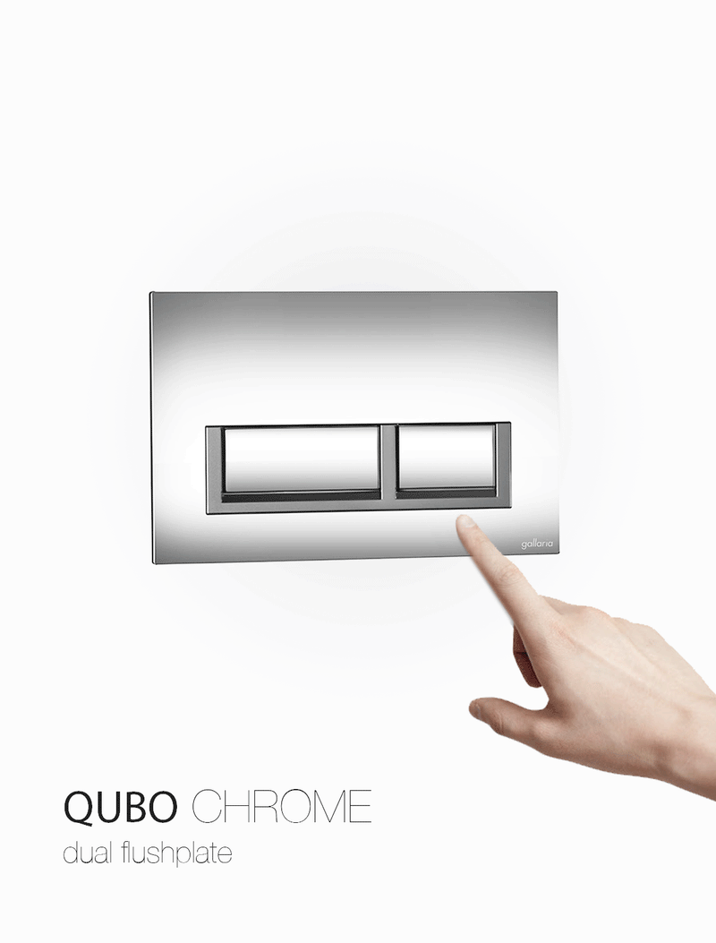 Gallaria Qubo Mechanical Push Button Flush Plate Chrome - Sydney Home Centre