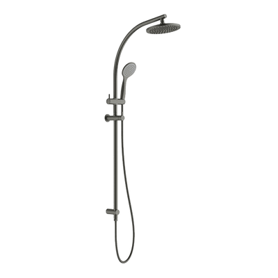 Gareth Ashton Curve Rail And Hand Shower Ensemble Gun Metal - Sydney Home Centre