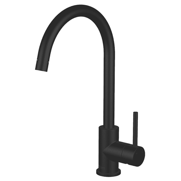 Gareth Ashton Lucia Goose Side Lever Mixer Matte Black - Sydney Home Centre