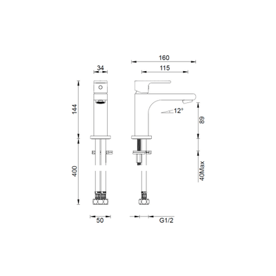 Gareth Ashton Park Avenue Basin Mixer Brushed Nickel - Sydney Home Centre