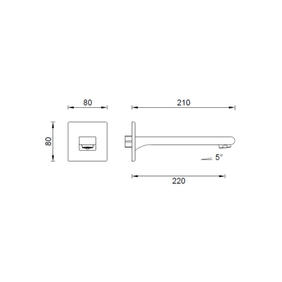 Gareth Ashton Park Avenue Basin Spout 2 Piece 210mm Brushed Nickel - Sydney Home Centre